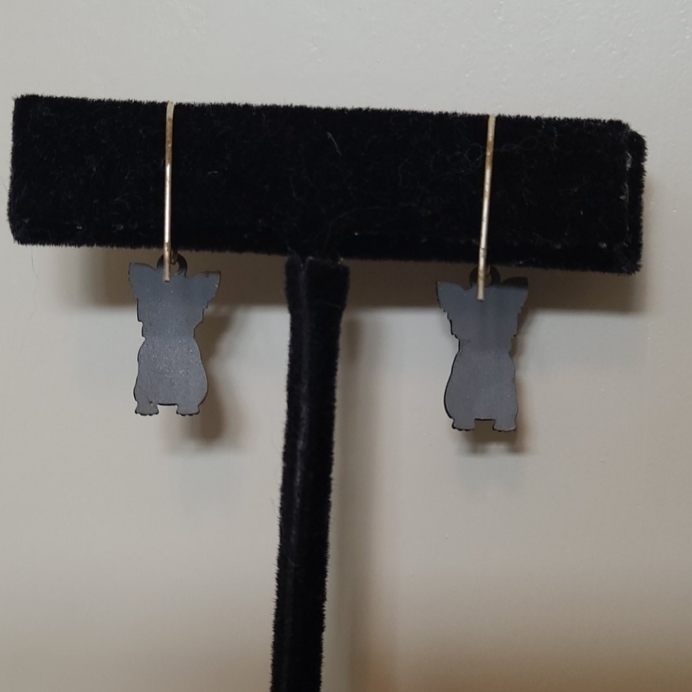 Handcrafted Yorkie Earrings - Picture 2 of 3
